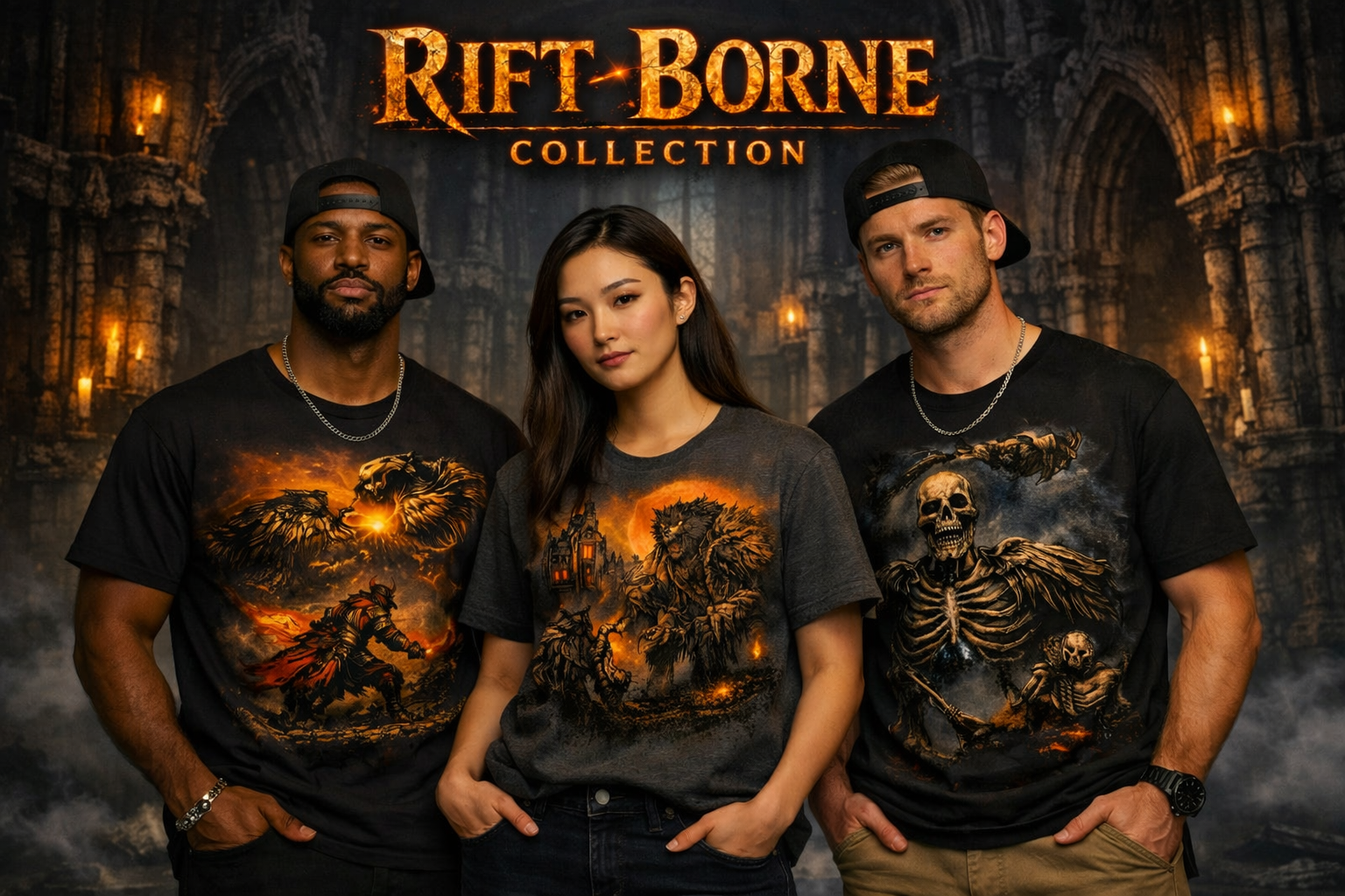 Rift‑Borne Collection | Souls‑Like Dark Fantasy Graphic Tees