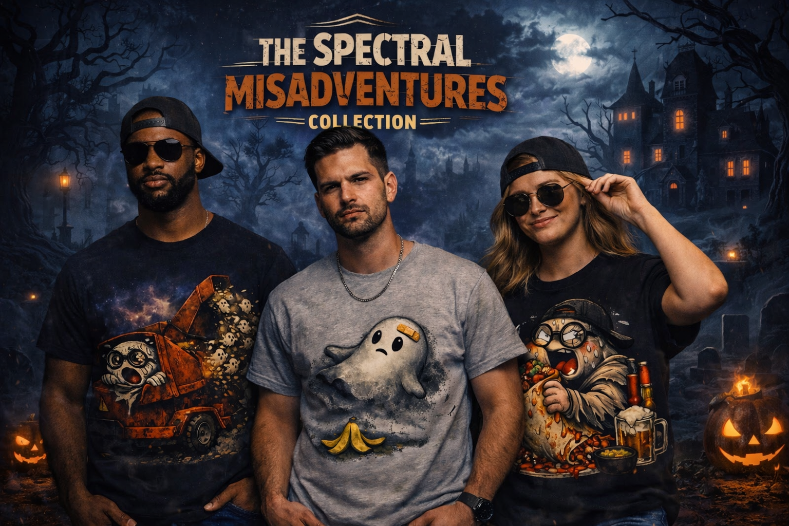 The Spectral Misadventures Collection | Cute Spooky Ghost T‑Shirts