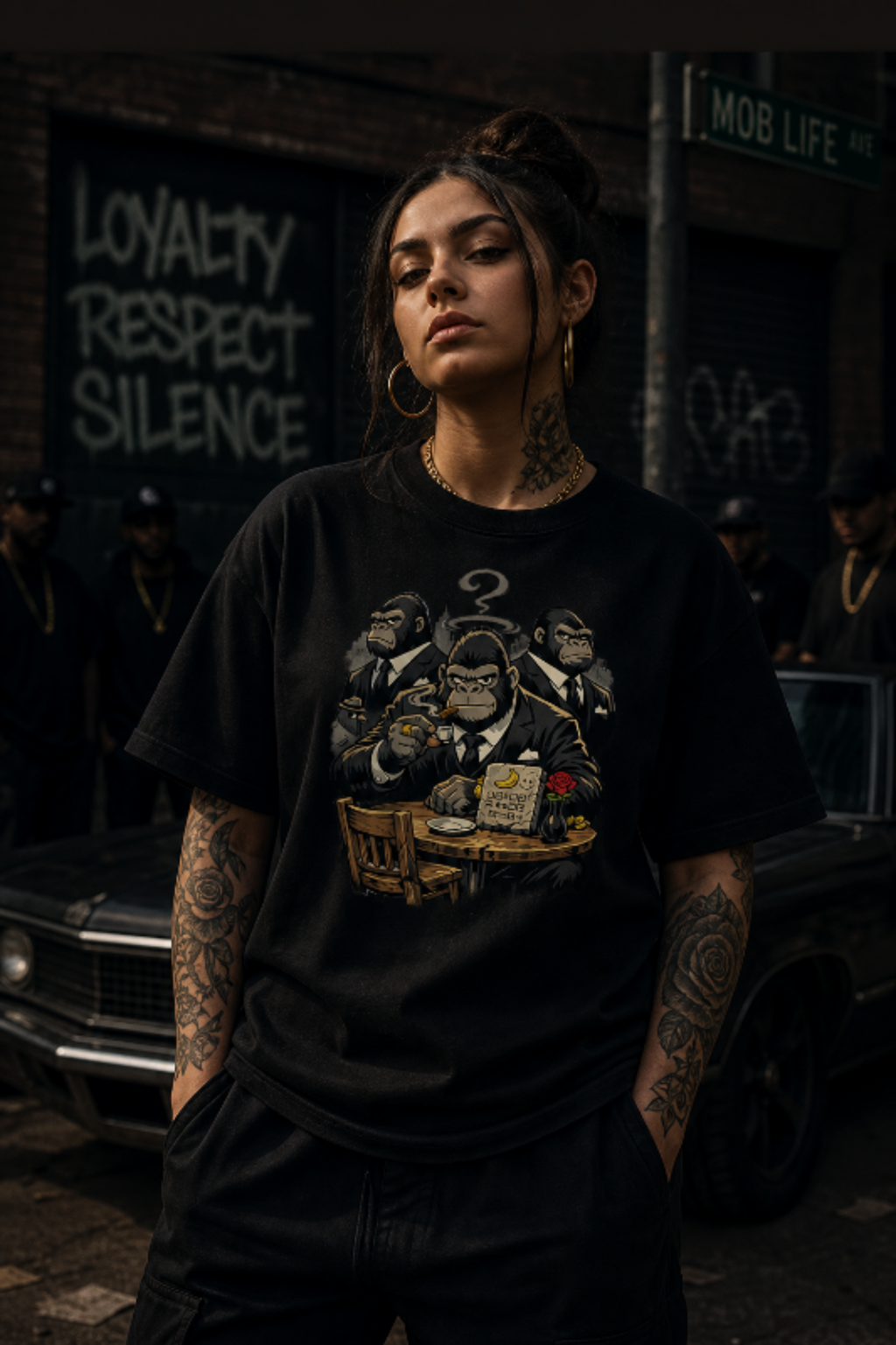 The Ape Father T‑Shirt  | Funny Gorilla Mob Boss Tee | Animal Meme Shirt