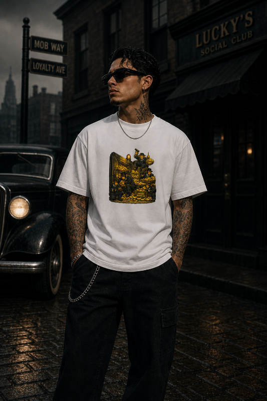 The Potassium Vault T‑Shirt | Funny Ape Heist Graphic Tee | Animal Meme Shirt