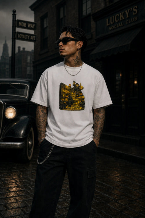 The Potassium Vault T‑Shirt | Funny Ape Heist Graphic Tee | Animal Meme Shirt.