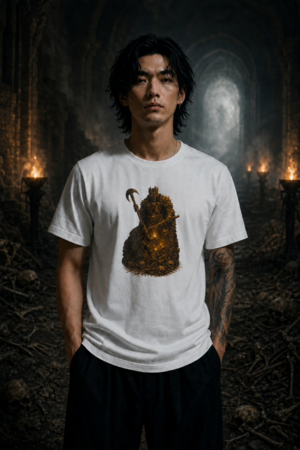 Bone Queen T‑Shirt | Souls‑Like Dark Fantasy Graphic Tee
