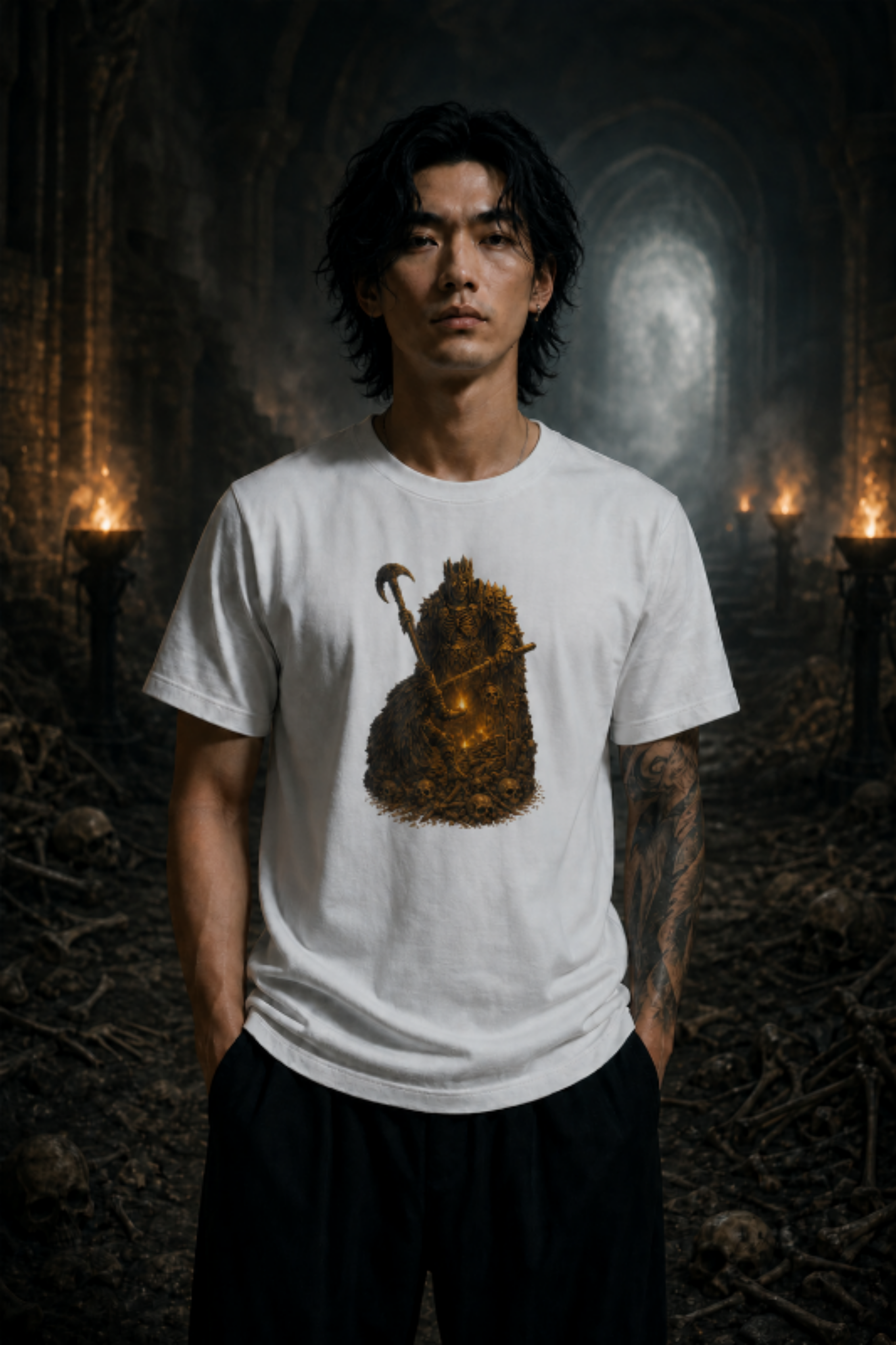 Bone Queen T‑Shirt | Souls‑Like Dark Fantasy Graphic Tee