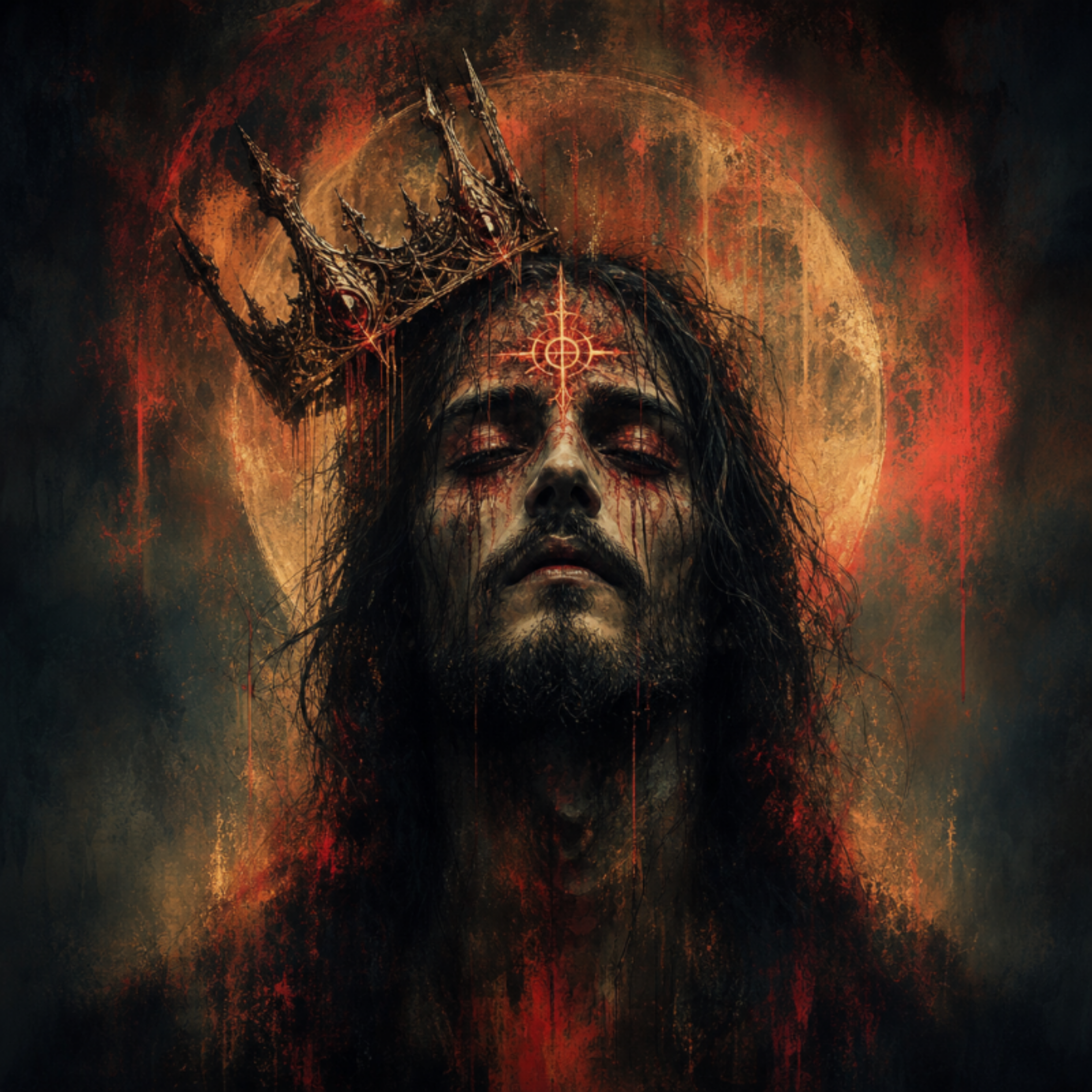 Crown Of Ashes – Fallen King | Dark Fantasy Wall Art | Dark Mythic Print