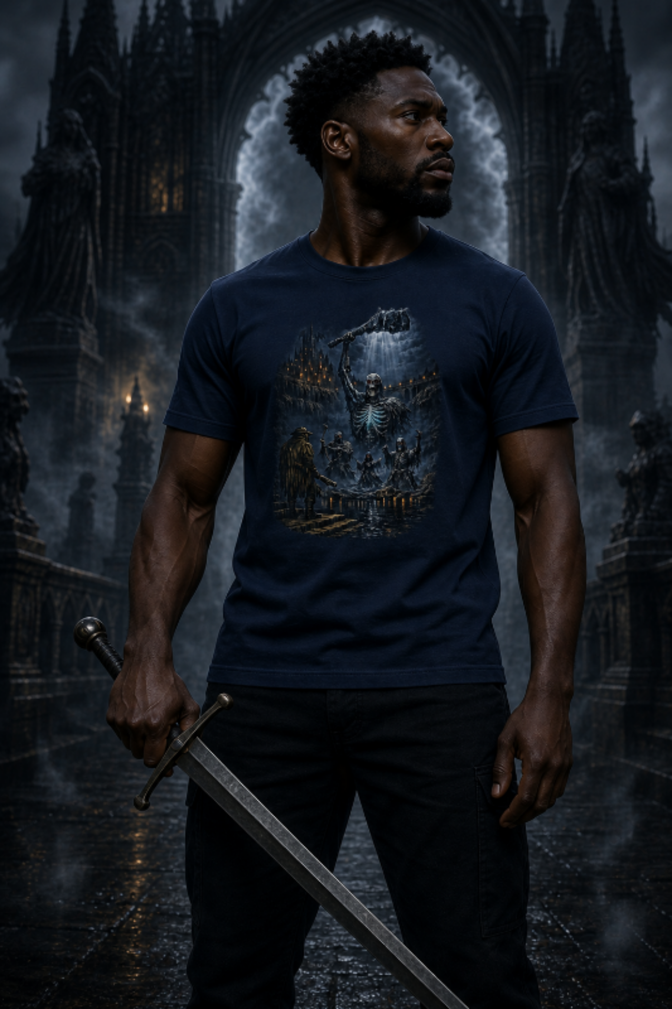 Necromancer T‑Shirt | Souls‑Like Dark Fantasy Graphic Tee