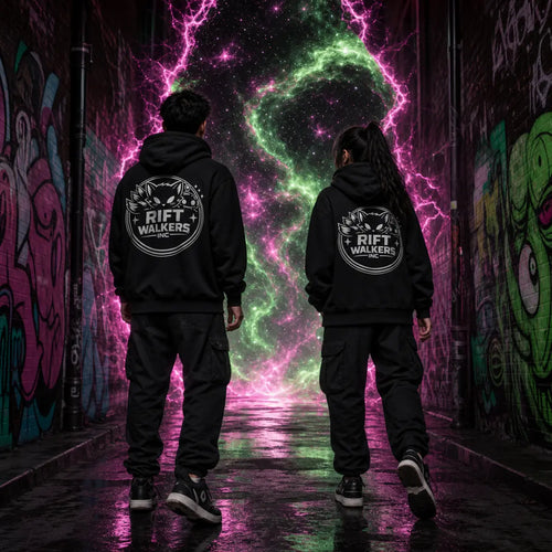 Official Rift Walkers Inc hoodie shown as minimalist streetwear sweatshirt with clean branding and modern design