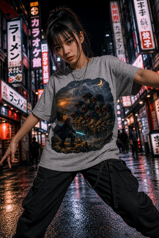 The Serpent’s Reckoning T‑Shirt | Dark Samurai Yokai Graphic Tee
